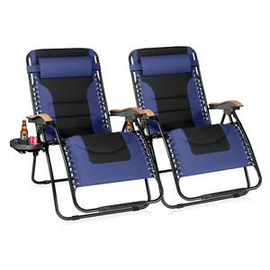 Phivilla 30" Wide Seat Zero Gravity Chair, Foldable Patio Recliner, Anti Gravity Lounger with Cup Holder, Support 400 LBS Folding Furniture Outdoor[live]