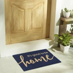 Coir Doormat Navy Blue Good To Be Home 18" X 30"