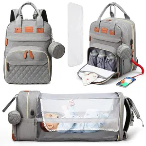 Baby Diaper Bag Backpack, Waterproof & Multi-Functional Baby Bag for Moms Dads, Travel Diaper Bag with Insulated Pockets & Pacifier Case