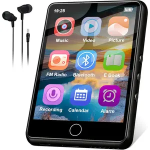 2.8" Display  MP3 Player, Portable HiFi  Player with  5.4, FM Radio,  Speaker, E-Book, Voice Recorder & Earphones, Black
