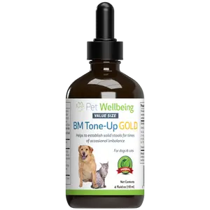 Pet Wellbeing BM Tone-Up Gold for Dogs & Cats - Vet-Formulated - Diarrhea & Loose or Runny Stools - Natural Herbal Supplement 4 oz (118 ml)