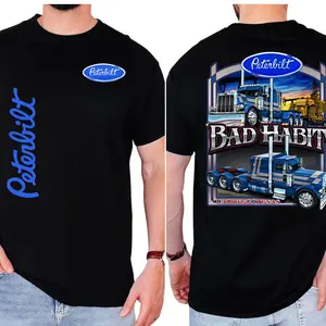 Peterbilt Bad Habit Vintage T-Shirt, Semi Truck Design Shirt, Classic Trucker Tee, Peterbilt 379 Style, Unisex Top For Truck Lovers, Breathable Cotton Casual T-Shirt