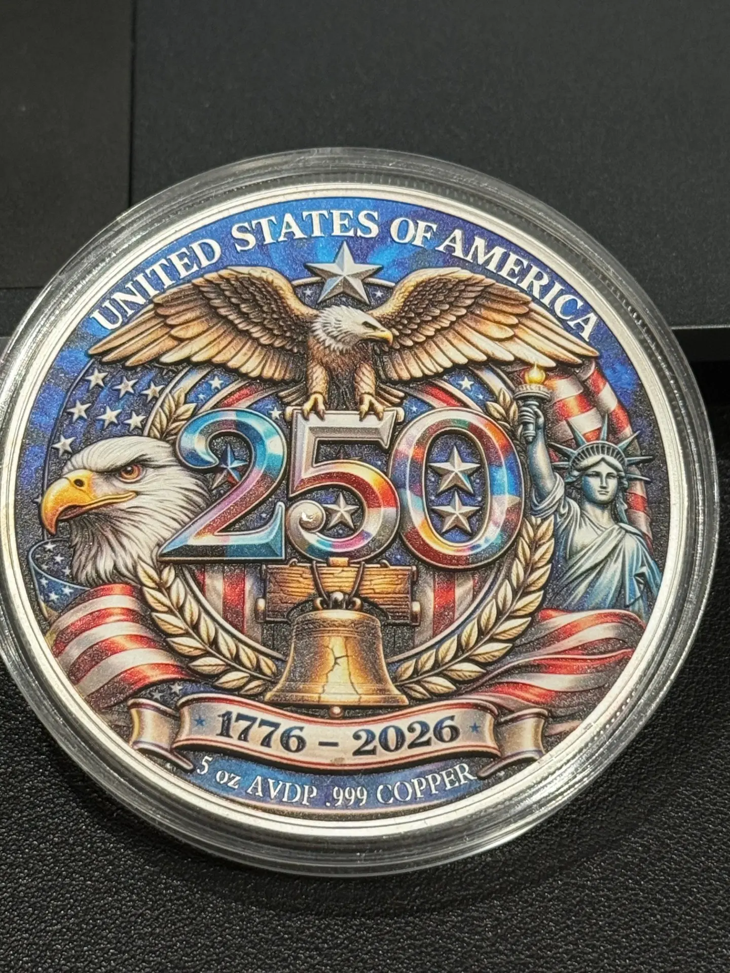 American 250th Anniversary 5 oz .999 Copper Commemorative Medallion | 1776-2026 Patriotic Collectible