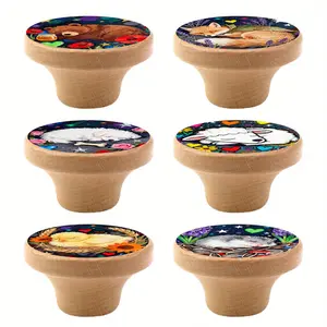 6PCS Round Nightstand Drawer Knobs, Furniture and Wardrobe Door Handles, Versatile Furniture Drawer Knobs, And Wooden Single Hole Drawer Knobs Are Also Available. Perfect Gift for Parents