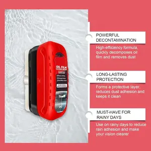 Oil Film Cleaning Brush for Car Windows Glass Cleaner with Anti-Fog Feature & Effective Oil Film Remover for Windshield & Window Cleaning