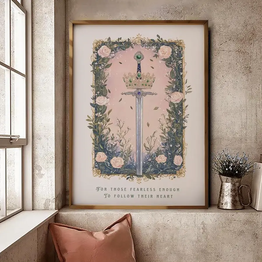 Powerless Print Poster Fantasy Bookish Wall Art, Canvas Powerless Kai Azer Girly Book Lover Gift, Sword Art, Reckless, Fearless Poster Set, Book Quote Decor