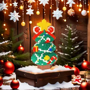 4652pcs Christmas Tree 3D Puzzle Building Block Creative Decoration Handmade Ornament, Perfect Gift for Birthday Halloween Valentine's Day Holiday Decorations