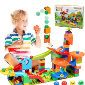 Marble Run Building Blocks: Upgrade Marbles Launcher Set Circular Fun Shot Game Variety Track Parts Compatible with Classic Large Bricks Birthday Gift   Aged 3,4,5,6,7,8+