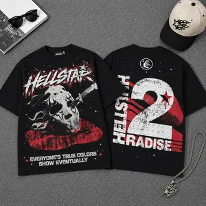 Hell Star Graphic T Shirt Pure Cotton Y2K Streetwear TikTok Viral Skull Star Print Grunge Hip Hop Harajuku Unisex Oversized Summer Casual Tee