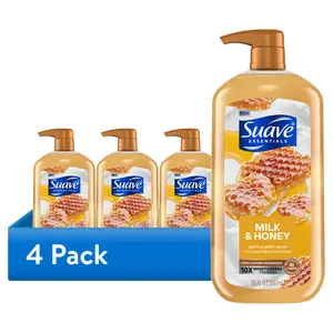 (4 Pack) Suave Essentials Gentle Body Wash, Milk & Honey, 30 Oz Suave Brands Company LLC
