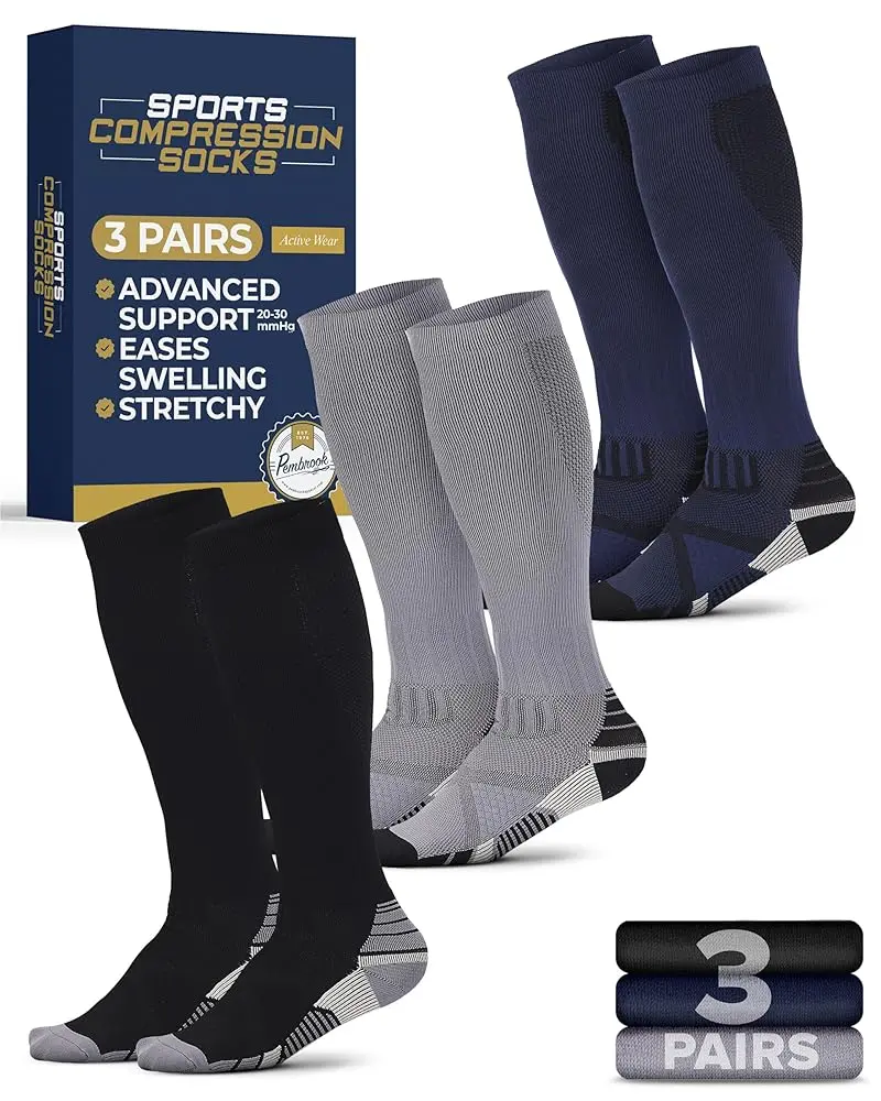 Black/Gray/Navy - 3 Pairs