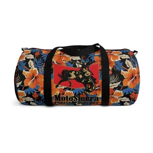 Hawaiian Pattern Cowboy Logo Motosierra Adventure Duffel Bag - Perfect for Gym, Travel, Outdoor Activities, Gifts
