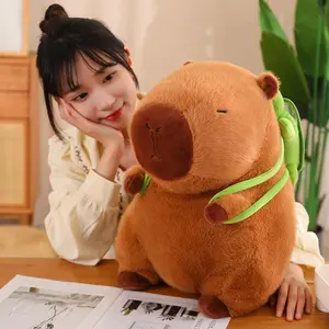 45cm Huge Capybara Plush Toy Simulation Capibara Cute Doll Stuffed Animals Plushie Soft Pillow Christmas Gift Home Decor