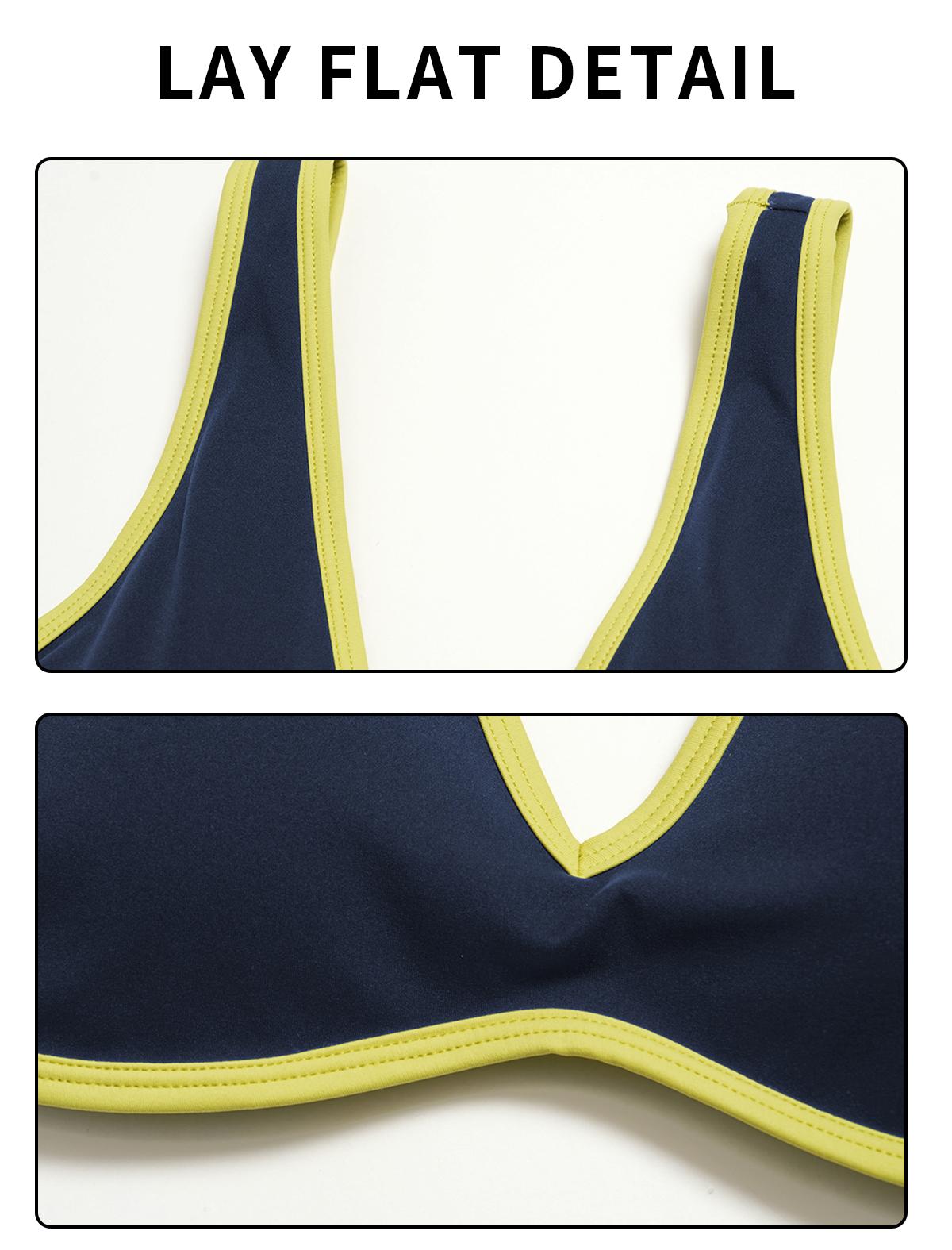 MFVIM Women's 2-Piece Matching Striped Workout Set - Color-Block Sports Bra & High-Waisted Shorts, Women's Gym Wear Ideal for Running & Outdoor Activities, Workout Sets For Women,back to school,back to school haul