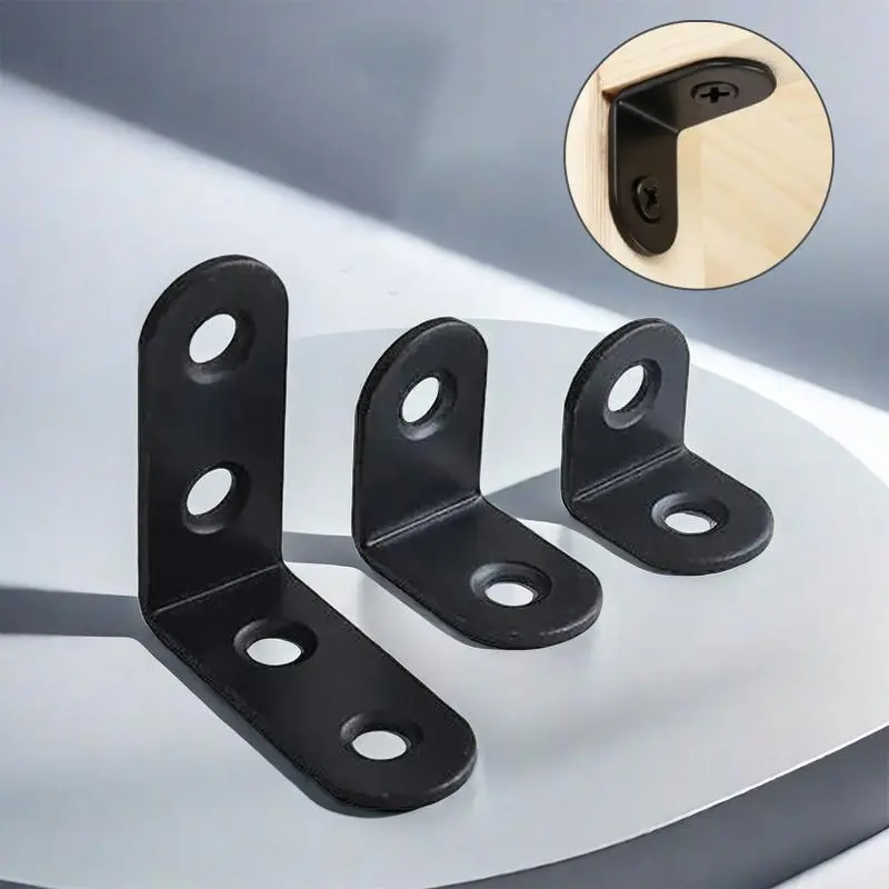 L-shaped Stainless Steel Heavy Duty Right Angle Bracket, Metal Corner Brackets, Angle Connector Bracket, Wardrobe Fasteners Suitable for Cabinets, Tables, Chairs