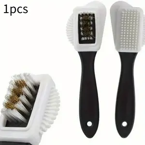 3 Side Cleaning Shoe Brush For Suede Nubuck Shoes Stain Dust Shoes Brush Steel Plastic Rubber Boot Household Cleaner Tools