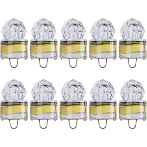 10-Pack LED Underwater Fishing Light Deep Drop Waterproof Diamond Tubular Colorful Fishing Lure Light Attractants for Tuna Swordfish