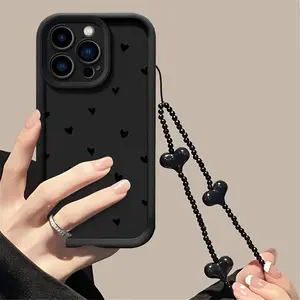 Simple Heart Phone Case with Bracelet Design, Fits iPhone 17/16/15/14/13/12/11/XS/XR/x/7/8 Plus-Pro-Max-Mini, Creative Fashion Accessory