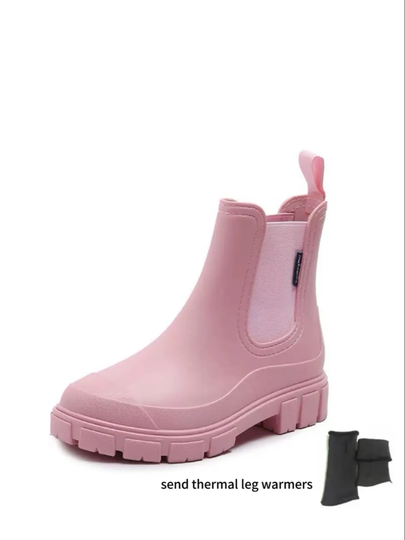 Fashion Women's Rain Boots, Short Chelsea Anti-Slip Boots, All-Pairing Style Waterproof Boots, Ideal for Rainy Days, Side Elastic Strap, Waterproof Wellington Boots, Waterproof Ankle Boots