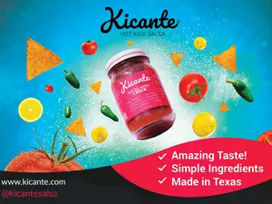 Kicante Hot Kick Salsa 2-Pack - 16 oz Jars | All-Natural Ingredients, Gluten-Free, Cilantro-Free | Chip Dip Taco Sauce Enchilada Sauce Pico de Gallo | Amazing Taste Simple Ingredients Made in Texas