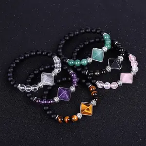 Balancing Pyramid Quartz Charm Bracelet