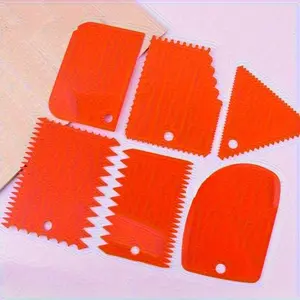 6PCS Pottery Plastic Scraper Tools Clay Sculpture Tooth Shape Pottery Clay Sculpture Carving Tool DIY Clay Texture Scraper