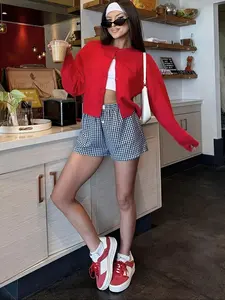 Women's Casual Short Sleeve Knit Sweater, Round Neck Soft Fabric, Perfect for Daily Wear & Office Use, Spring Fall Winter Fashion