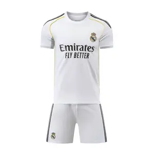 Real Madrid 2025/26 Home and Away Full Set Soccer Kit, Premium Fabric Match Style Set C