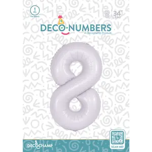 DECONUMBER- Number 8 Lilac Foil Balloon 34" (Single Pack)
