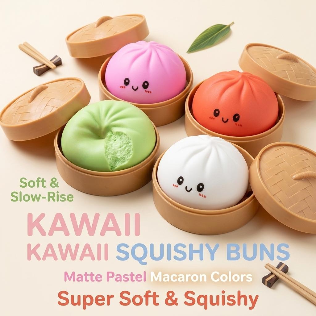 Giant Glitter Dumpling Giant Colorful Cute Expressions Dumplings Relieving Adult Stress Used as a decorative ornament Soft Dough-like Material Extremely soft Knead with Confidence