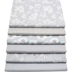 Gray Cotton Fat Quarter Bundle Quilting for Sewing,18" x 22"