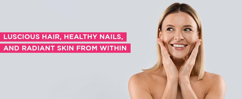 Biotin Complex 5000mcg | Hair, Skin & Nail Vitamins with Collagen, Hyaluronic Acid, MSM & Vitamin C | Beauty Supplement for Women & Men | 60 Capsules Dietary Fitness