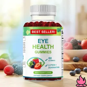 Eye Health Gummies with Lutein, Zeaxanthin, Vitamin C, E & Zinc – Mixed Berry Flavor – 60 Gummies –Non-GMO, Gluten-Free