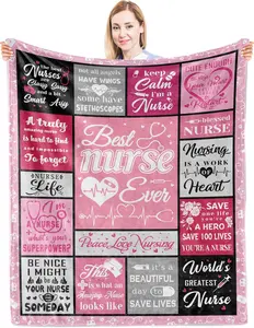 Nurse Gifts, Nurse Gifts for Women, Nurse Appreciation Gifts, Nurse Practitioner Gifts for Women, Gifts for Nurses, Gift for New, School, Future, Retirement Nurse Throw Blanket 60"X 50"