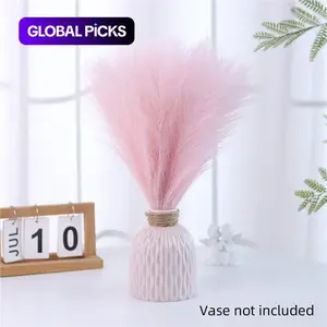 6 Pack 45cm Artificial Reed Home Decor Flowers Artificial Floral Plant for Decorative Desktop Display and Photoshoot Props, Bedroom Arrangement, Dz07 Model