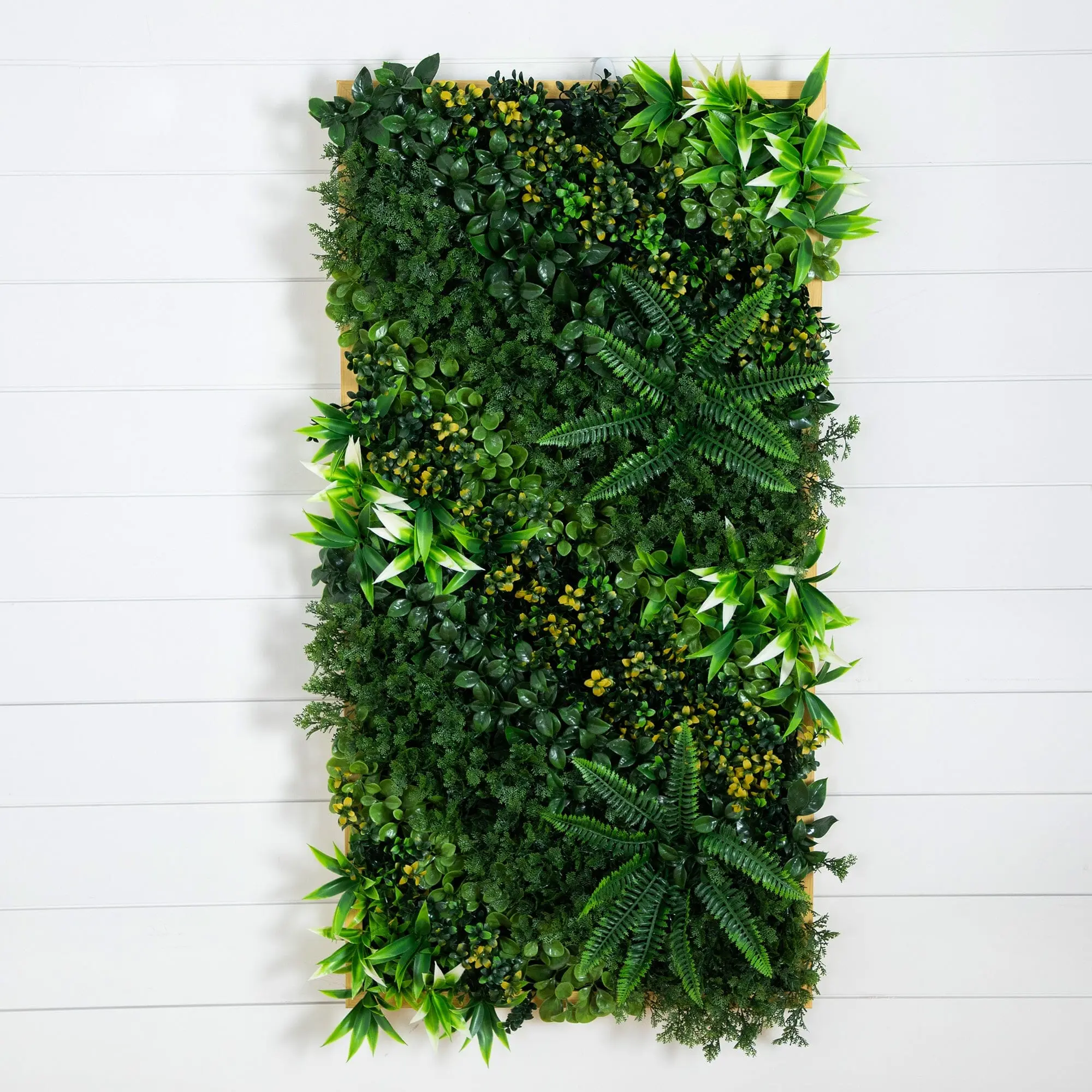 20”x40” UV-Resistant Tropical Artificial Plants Wall Panel, Light Wood-Like Synthetic Hawaiian Islands Nature Wall Art, Easy Hang Setup Garden-Inspired Decor for Indoor/Outdoor Home Use