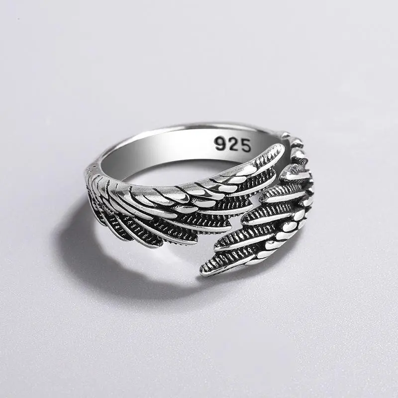 Jewelry - 925 Sterling Silver Angel Wing Feather Adjustable Rings For Women Engagement Wedding Luxury Jewelry Accessories Jewellery