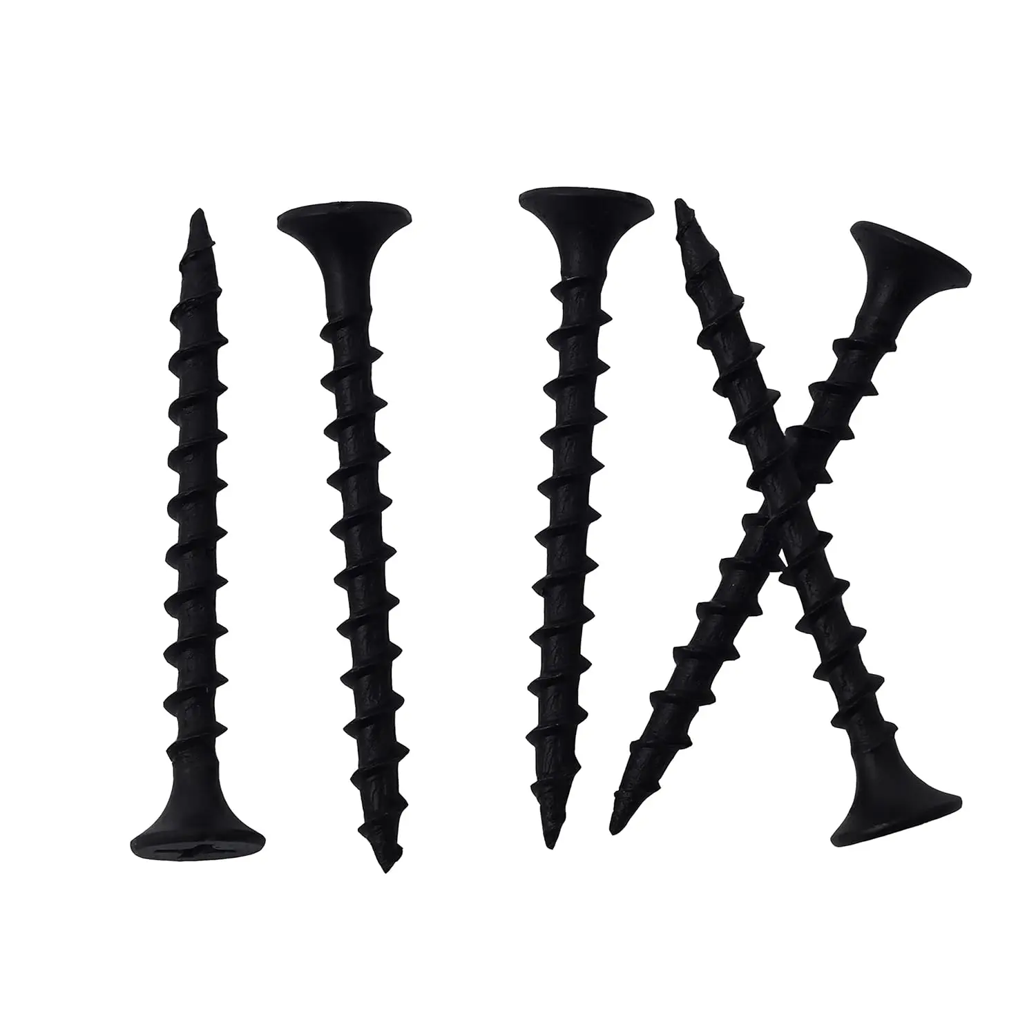 160 count.#6 * 1-1/2 inch High Hardness Drywall Screws, Black, Coarse Thread, Phillips Drive, Bugle Head, Black Wood Screws, Wood and More (1-1/2 in, 160)