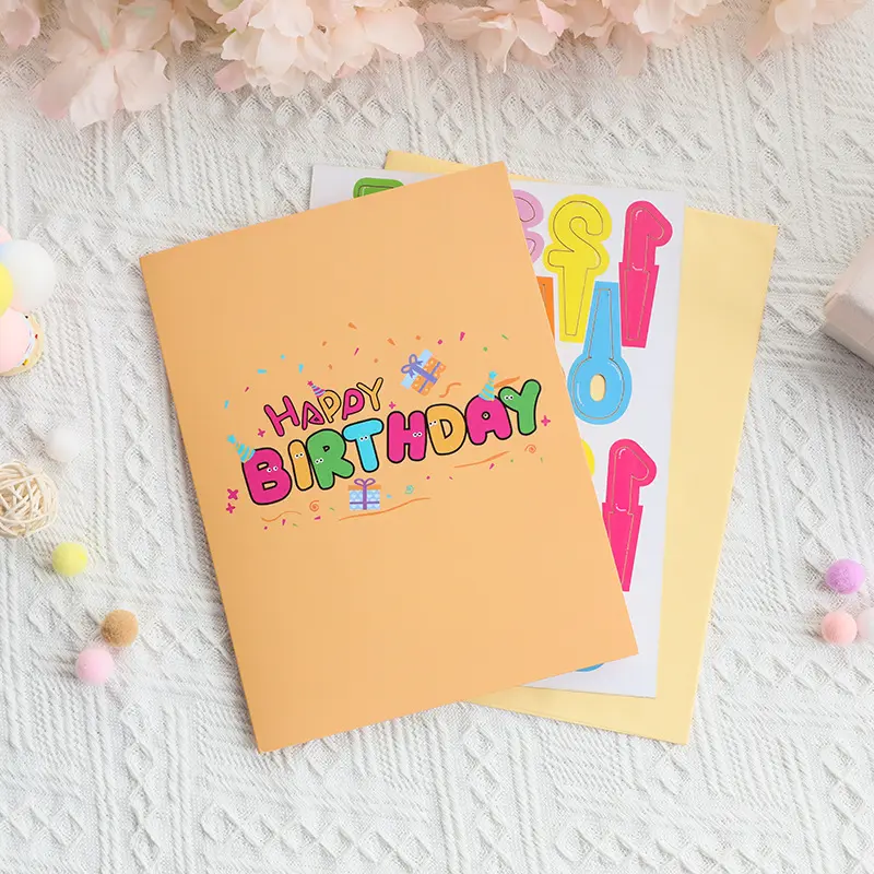 Birthday Customizable 3D Pop Up Card - Happy Birthday Greeting Card with Customizable Numbers