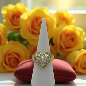 Beautiful Heart Ring - Gold Plated 14k