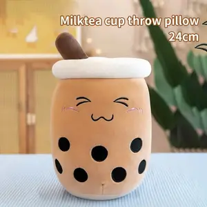 9in Cute Milk Tea Cup Plush Toy Simulation Pearl Tea Pillow Creative Decorative Doll Gifts
