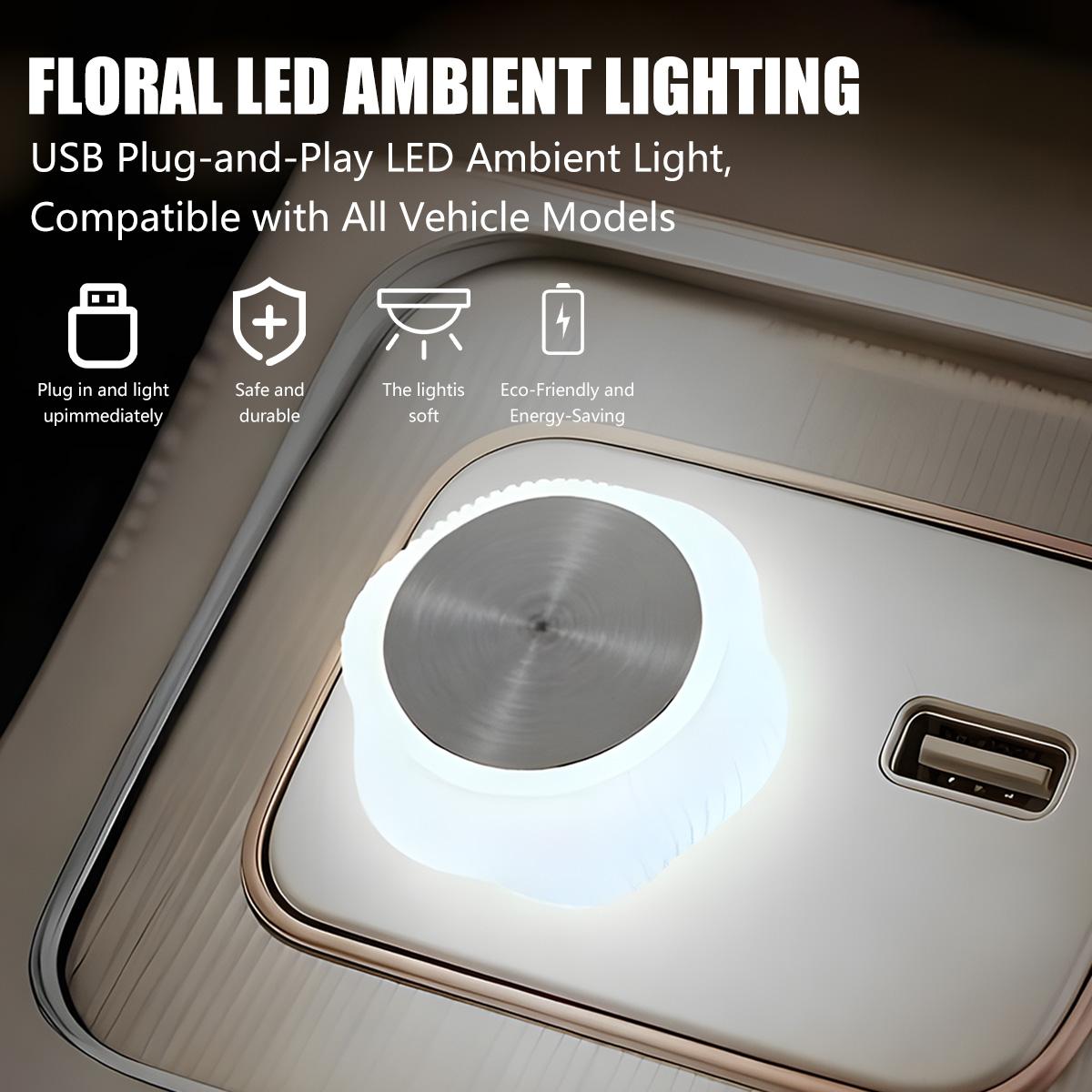 Mini USB LED Car Ambient Light | Portable Interior Atmosphere Lamp | Plug & Play Soft Glow Night | Universal Decorative Accessory for Car, Home & Party Tube Tail Lights Tacoma Wireless Magnetic Trailer halogen bulb RGB Plug-and-Play Smoked Lens led drls