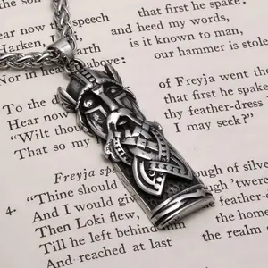 Viking Odin Totem Stainless Steel Pendant Necklace