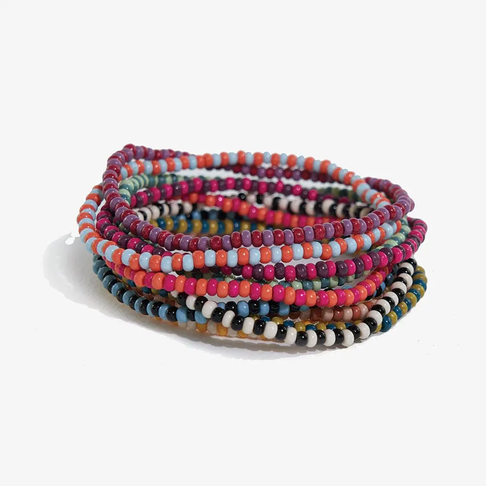 INK + ALLOY Sage Two Tone Beaded 10 Strand Stretch Bracelets Multicolor Jewelry