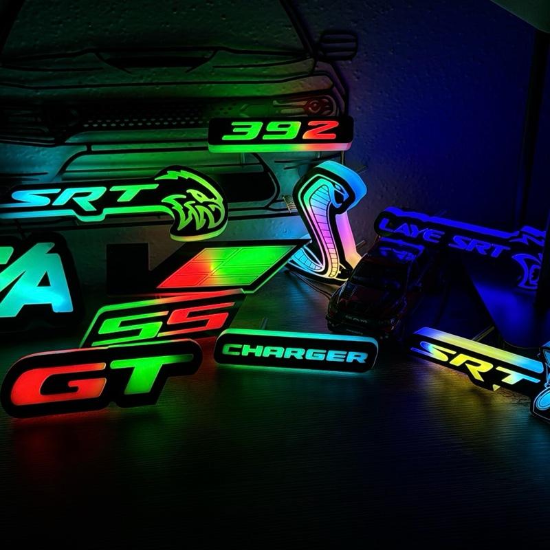 SRT bee, 392, GT, T/A, V ,SS , Charger, Cobra , SRT BEE SCAT PACK LED Grill Emblem Decoration RGB for Charger, Challenger, Grand Cherokee and Durango - Multi Color