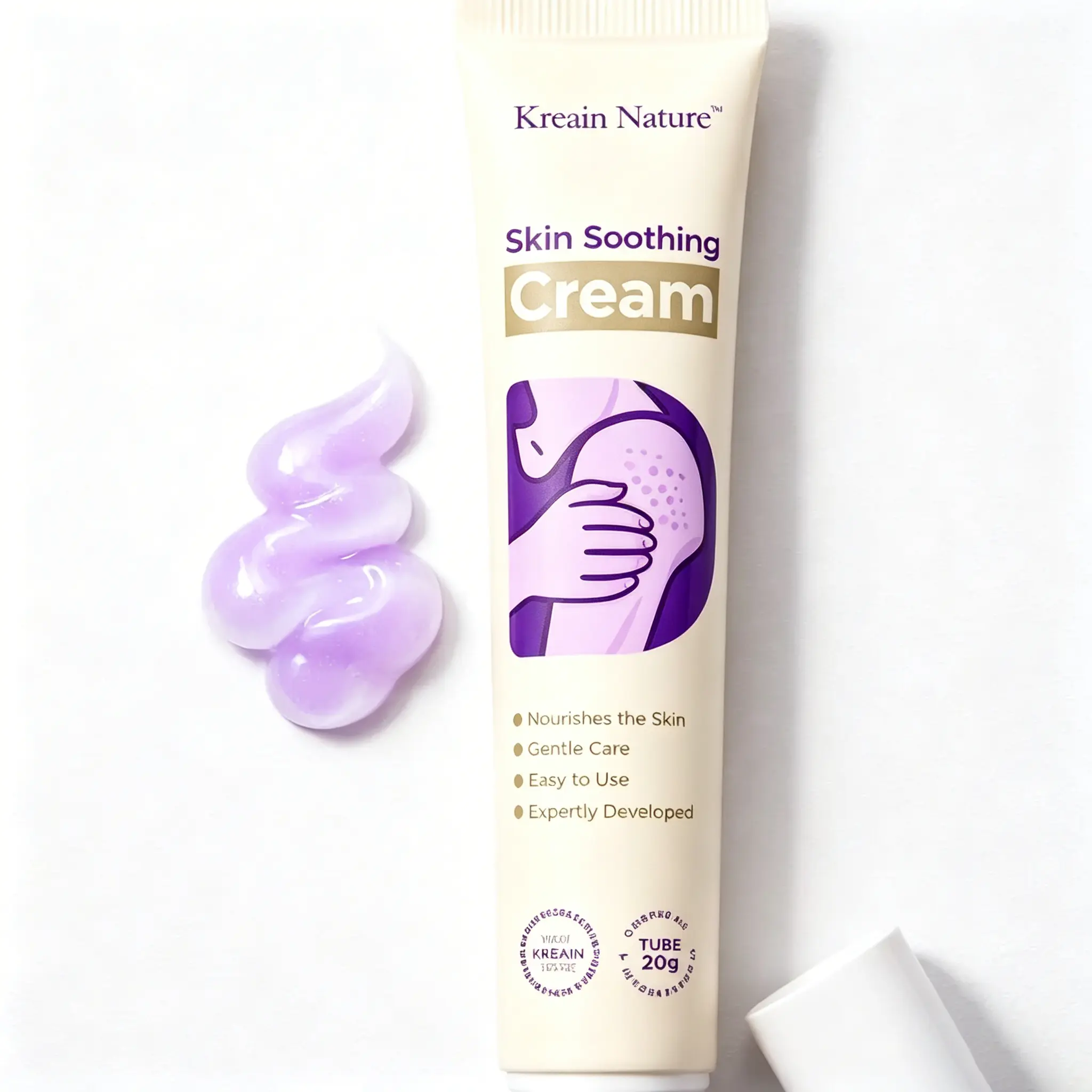 Kreain Nature Soothing Cream - Hydrating Moisturizer with Barrier Repair for Dry, Sensitive Skin - Mild, Hypoallergenic Body Care