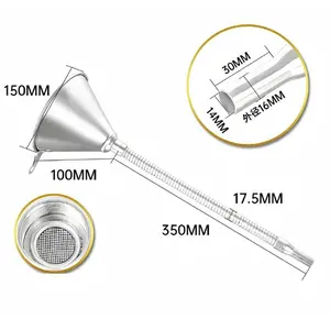 Universal Metal Funnel for Cars and Motorcycles Gasoline Engine Oil Diesel Flexible Design Built-in Filter