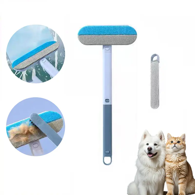 [4 in 1] Pet Hair Removal Tool,Multi-functional,Reusable,Washable Lint Cleaner for Dog and Cat Hair,with Extra long Handle,Cat Lint Squeegee for Furniture,Carpet ,Clothes,Bedding,Car,Window