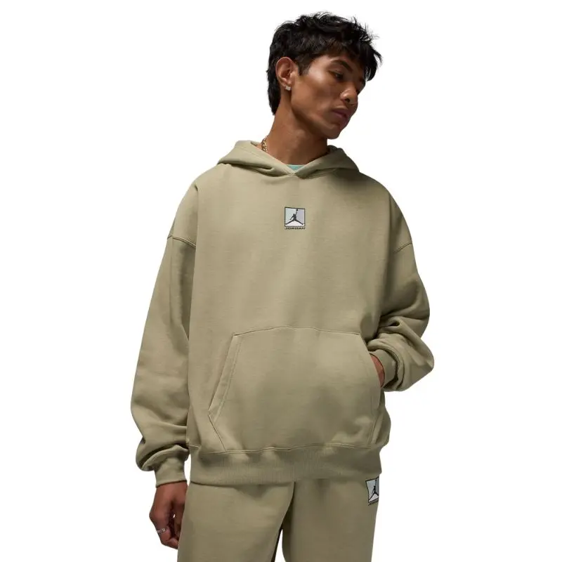 Air Jordan Men's Brooklyn Graphic Cotton Fleece Blend Hoodie - Soft Brushed Inner, Baggy Fit Long-Sleeve Pullover, Front Pocket, Ribbed Hem, Casual Menswear Sweatshirts, Hv0544-205