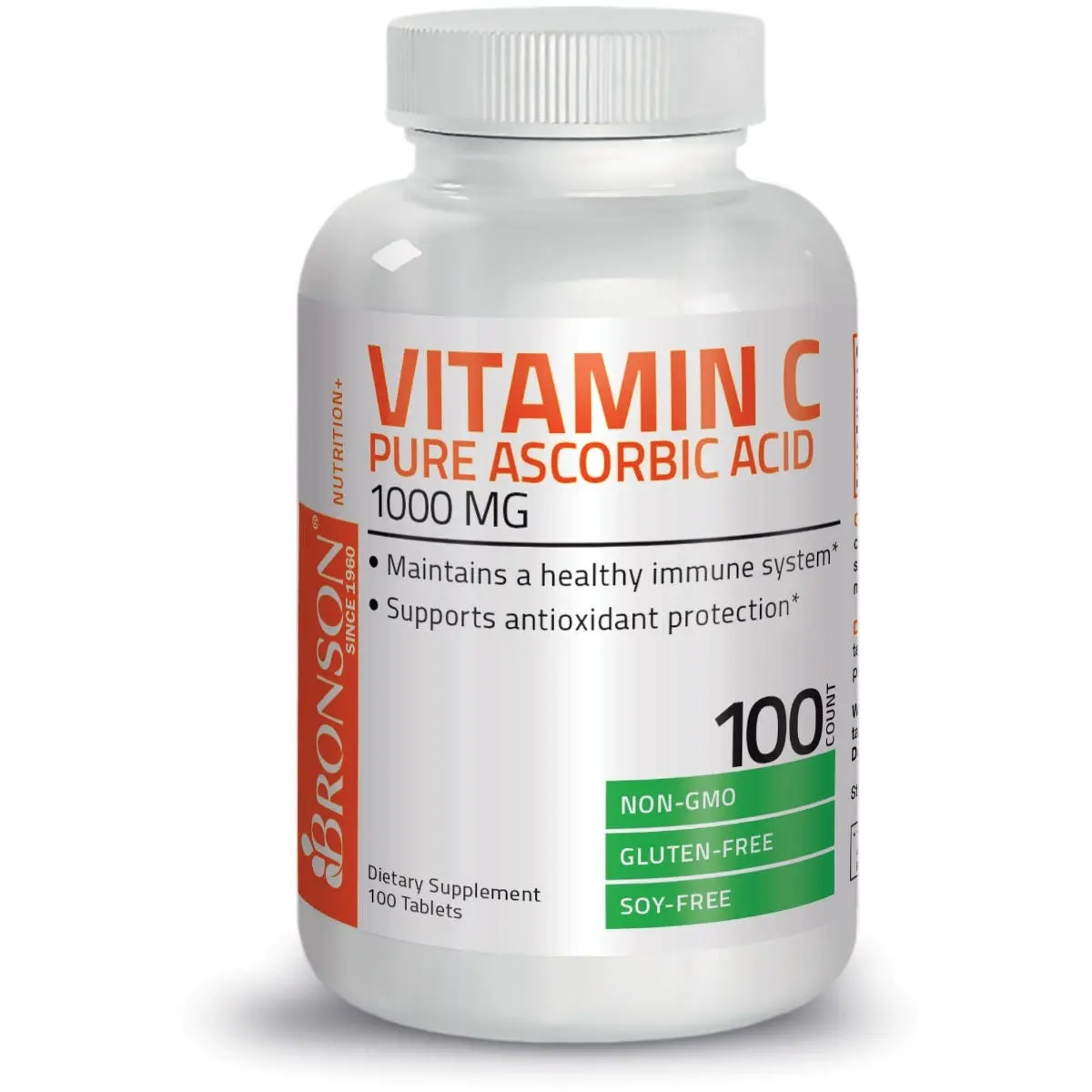 Bronson Vitamin C 1000 mg Premium Non-GMO Ascorbic Acid - Immune System Support, Antioxidant, Edible Supplement Fitness Healthcare Dietary Collagen Healthy collagen  vitamin  c